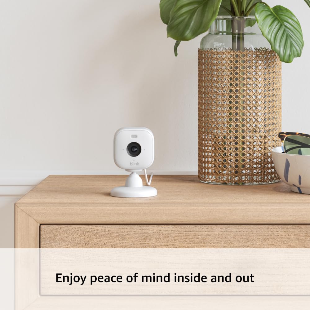 Blink Mini 2 + Weather Resistant Adapter — Indoor/Outdoor Home Security & Pet Camera(s) with HD video, motion detection, and built-in spotlight — 1 camera (White)